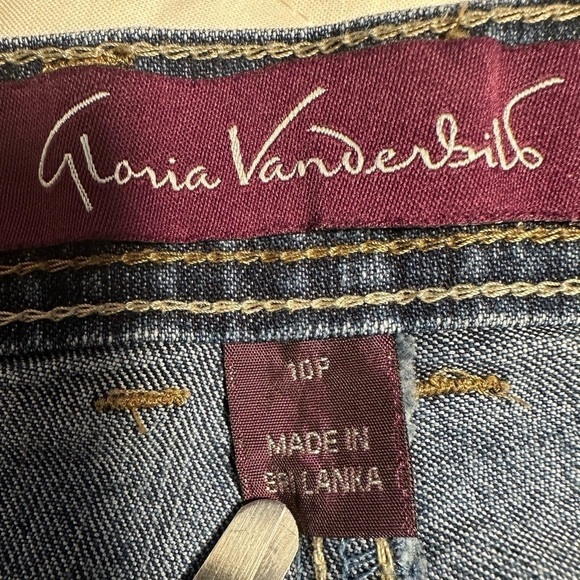 Gloria Vanderbilt Blue Denim Jeans Pants 10P Pockets Button Zipper Cotton Blend - Picture 3 of 9